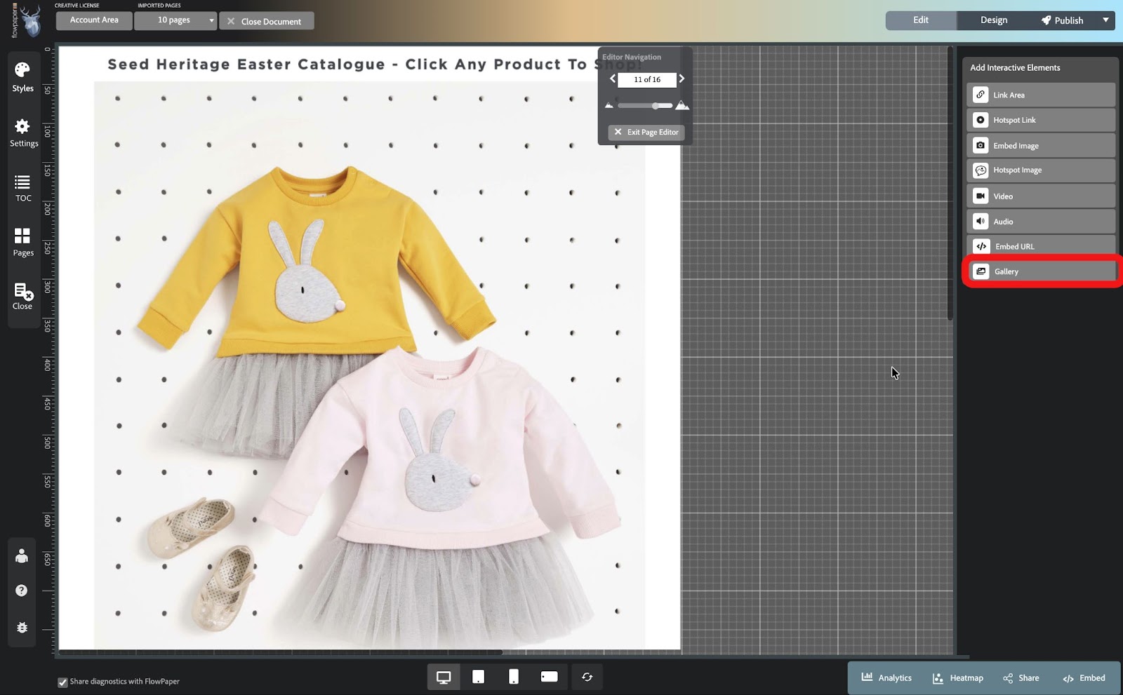 Choosing between Embed Image and Hotspot Image in FlowPaper